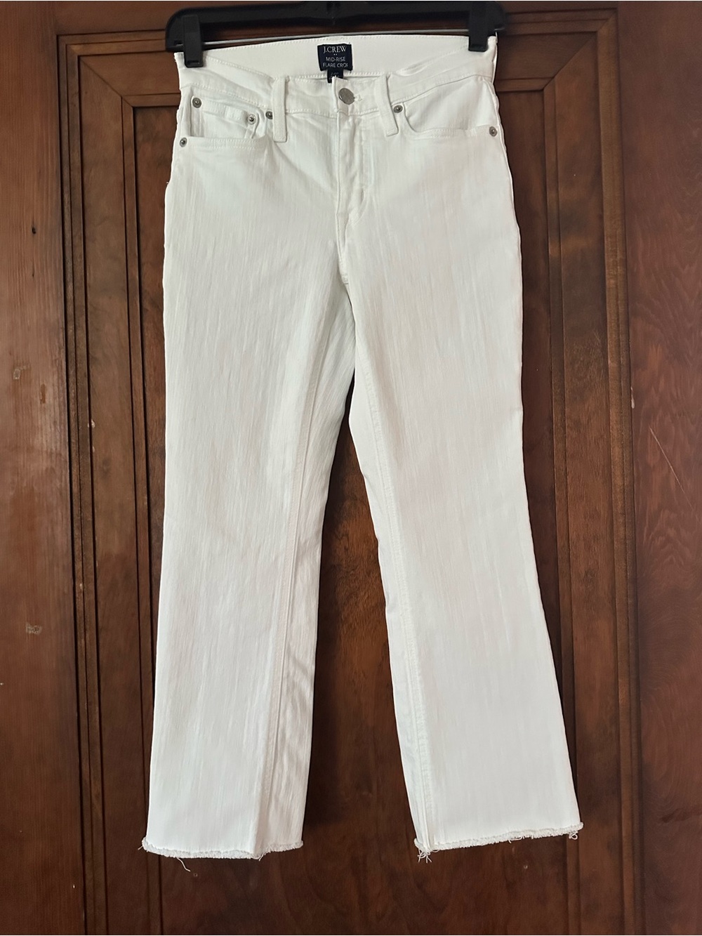 J. Crew White Mid-Rise Flare Crop Jeans -  24 Petite